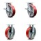 Service Caster 8 Inch Kingpinless Red Poly on Steel Wheel Caster Brakes 2 Rigid SCC, 2PK SCC-KP30S820-PUR-RS-SLB-2-R-2 - alternate 1